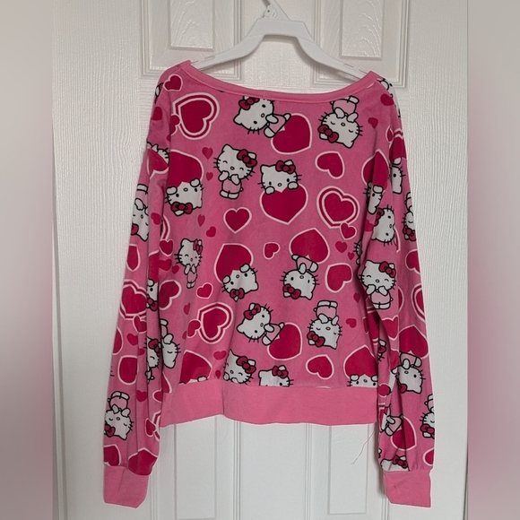 Hello Kitty Kids (Size Small) Pink Fleece Long Sleeve Pyjama Top/Sweatshirt - Picture 6 of 9